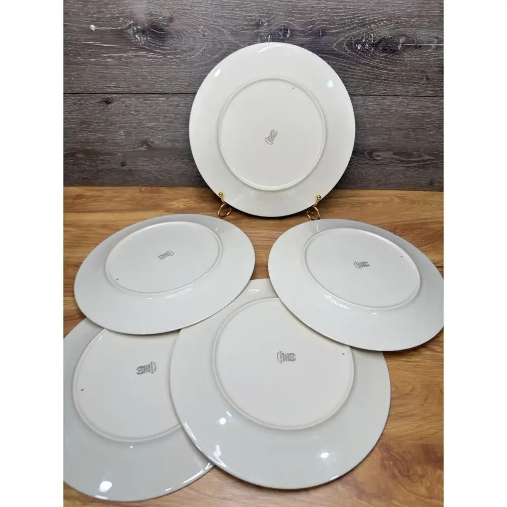 Lenox Aristocrat Gold Encrusted 10-5/8” Dinner Plates Set Of 5